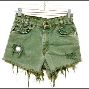 Vintage Levi Shorts, Olive Green - Tag Size 27